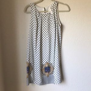 Black/white patterned dress w/ detailing, small